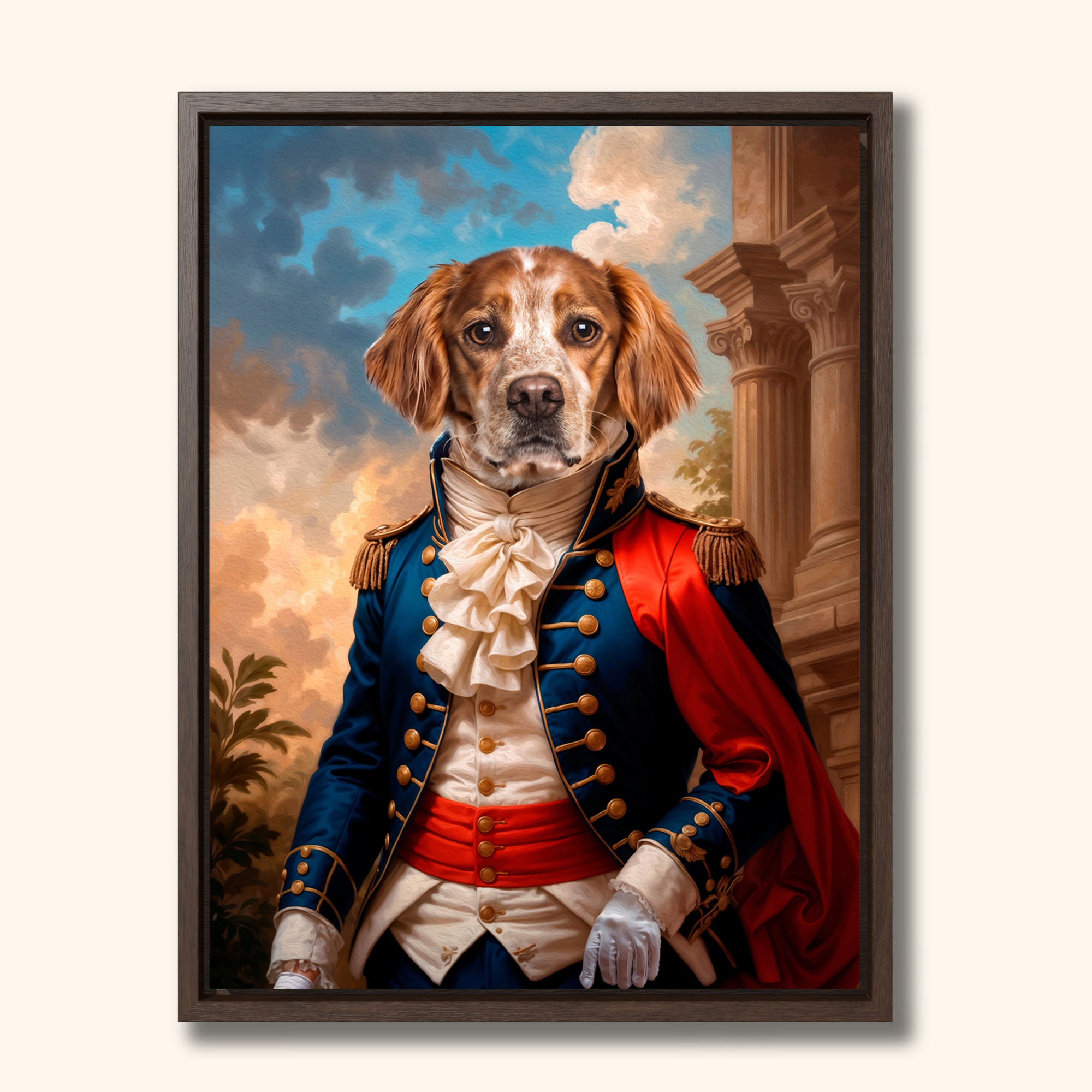 Custom Royal Pet Portrait | Personalized Military Pet Artwork