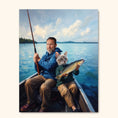 Load image into Gallery viewer, The Ultimate Fishing Duo | Custom Pet & Human Fishing Portrait