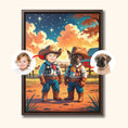 Load image into Gallery viewer, Little Sheriff & His Pup Deputy | Custom Cowboy Portrait for Kids and Pets