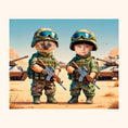 Load image into Gallery viewer, Elite Duo | Custom Pet & Child Military Portrait