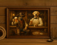 Load image into Gallery viewer, Custom Saloon Pet Portrait – Cowboy & Bartender Dog Duo