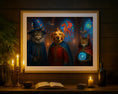 Load image into Gallery viewer, Fantasy-Themed Pet Portrait – Wizard Cat, King Dog & Sorcerer Cat in Magical Hall