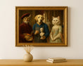 Load image into Gallery viewer, Renaissance Pet Artist Portrait – Custom Painting with Dog Sculptor & Artistic Cats