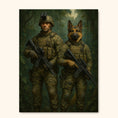 Load image into Gallery viewer, Elite Military Companions – Custom Tactical Portrait of Human & Pet