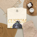 Load image into Gallery viewer, Ivory Comfort Colors custom pet t-shirt folded flat lay