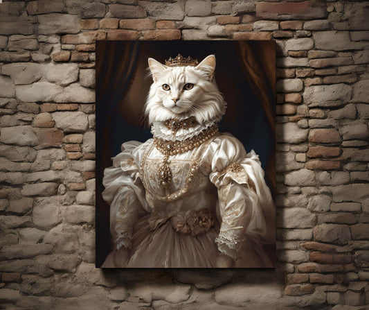 Renaissance Cat Queen - Custom Canvas