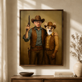 Load image into Gallery viewer, Custom Cowboy Pet & Owner Portrait – Personalized Western Art
