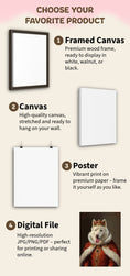 Load image into Gallery viewer, Choose your format — framed canvas, canvas, poster, or digital
