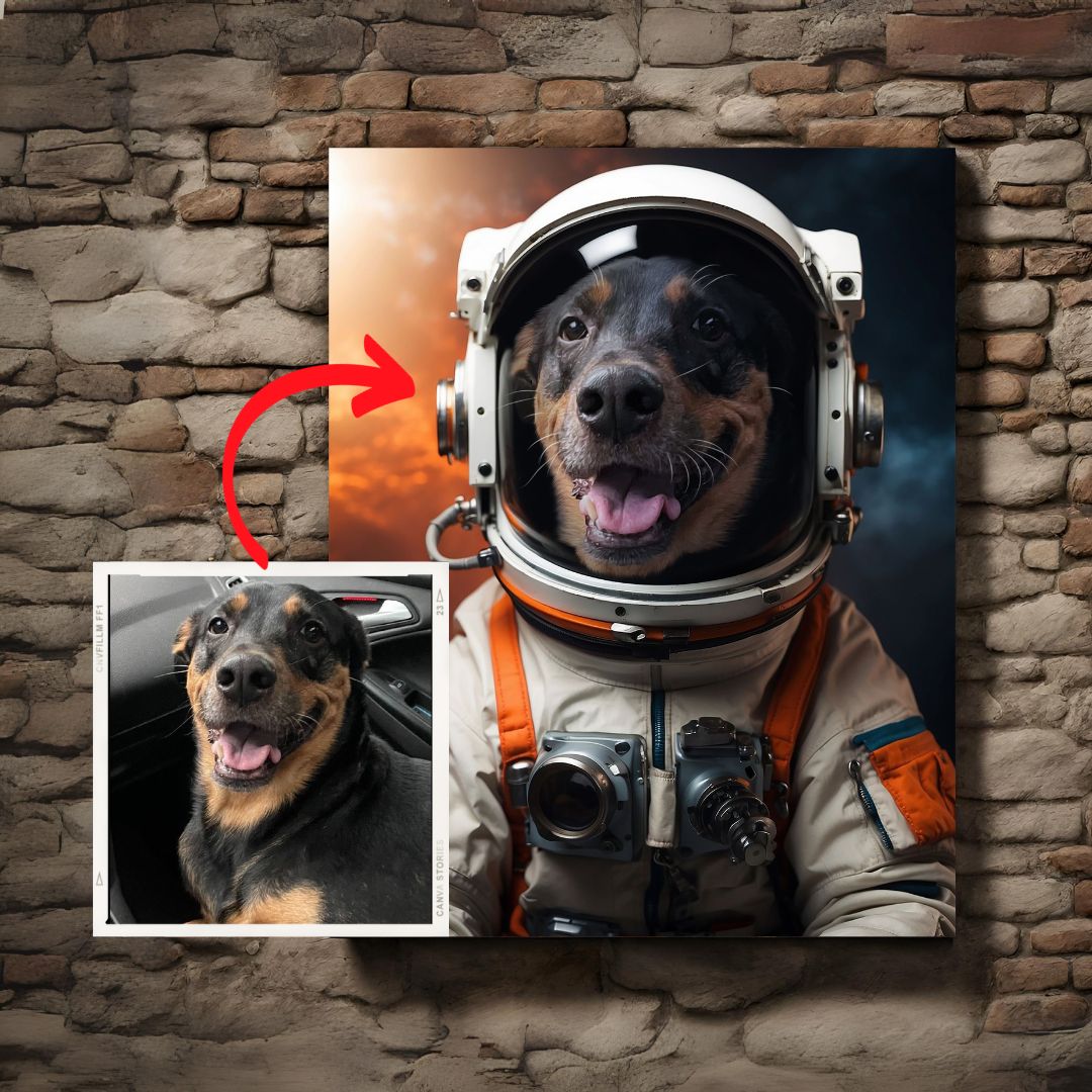 Astronaut Puppy - Custom Canvas