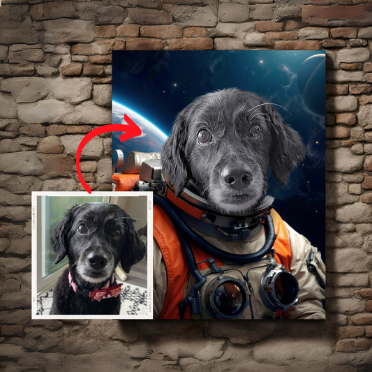Astronaut Puppy - Custom Canvas