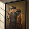 Load image into Gallery viewer, Custom Cowboy Pet & Owner Portrait – Personalized Western Art
