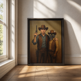 Load image into Gallery viewer, Custom Cowboy Pet & Owner Portrait – Personalized Western Art
