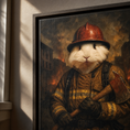 Load image into Gallery viewer, Custom Firefighter Pet Portrait – Personalized Rabbit Portrait
