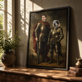 Load image into Gallery viewer, Custom Knight Pet & Owner Portrait – Personalized Medieval Art
