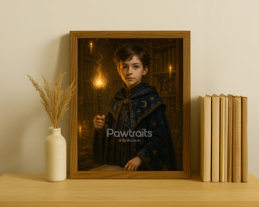 Personalized Wizard Portrait Magical Canvas Art