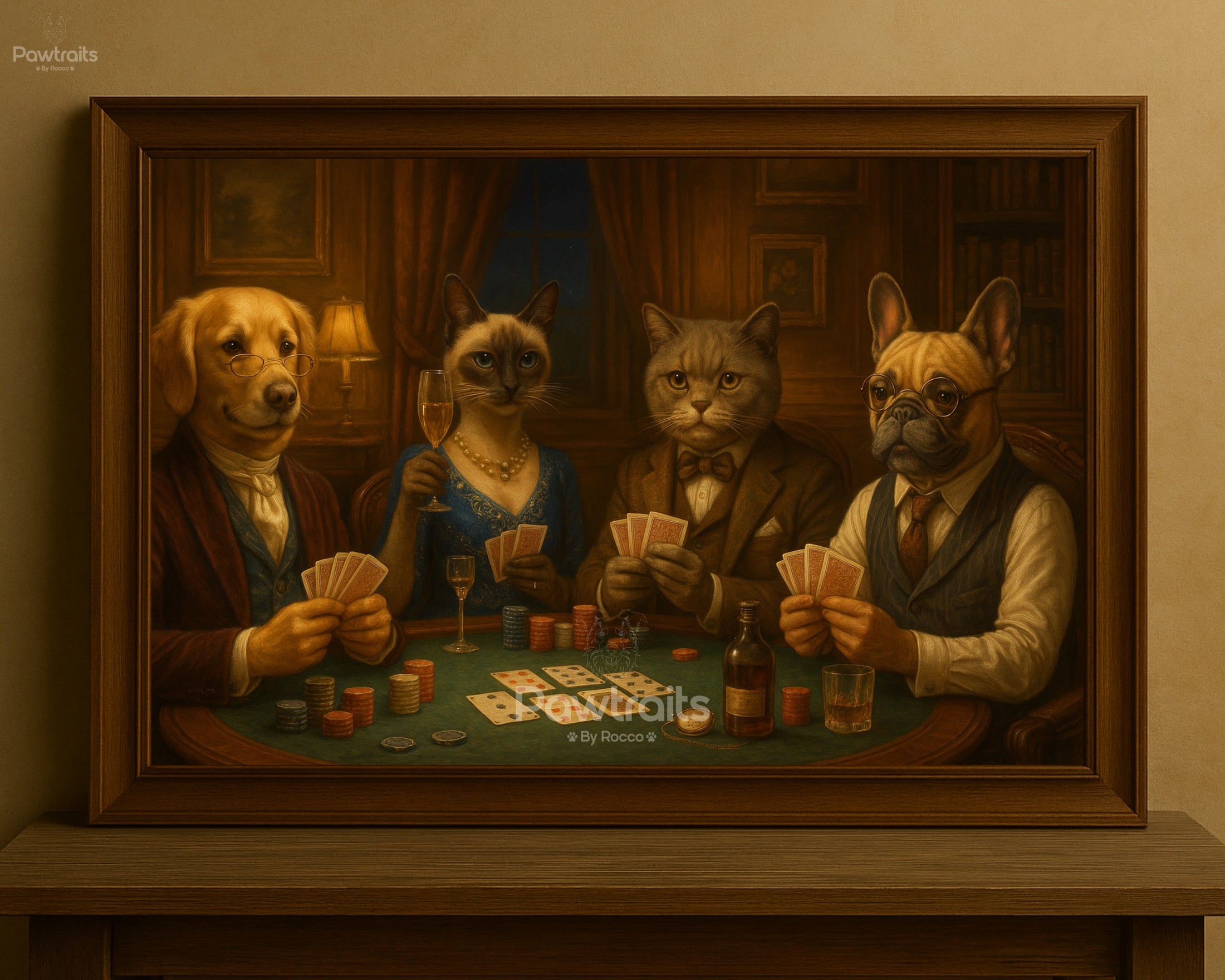 Animal Poker Canvas Art
