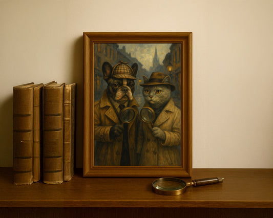 The Detectives – Custom Vintage Mystery Pet Portrait