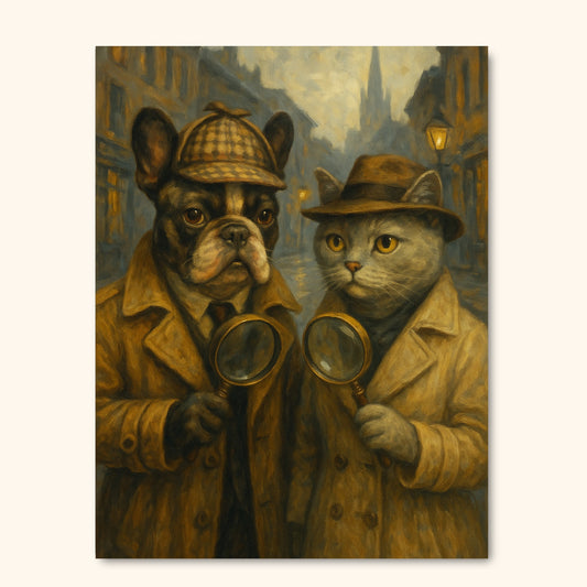 The Detectives – Custom Vintage Mystery Pet Portrait