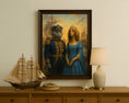Load image into Gallery viewer, Custom Naval Pet Portrait – Dog & Cat in Royal Attire
