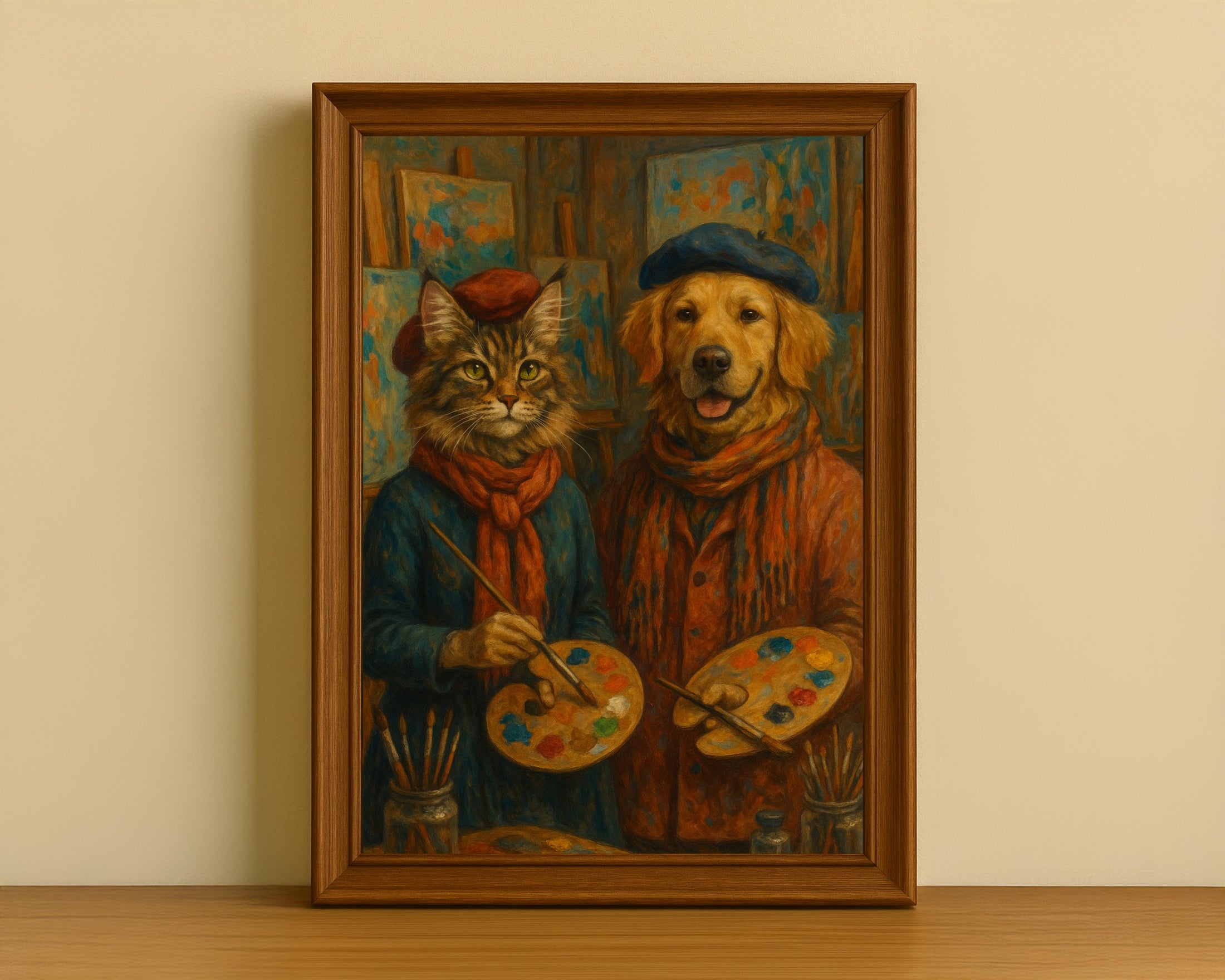 Custom Pet Painter Portrait – Dog & Cat Artist Duo
