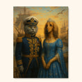 Load image into Gallery viewer, Custom Naval Pet Portrait – Dog & Cat in Royal Attire
