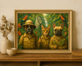 Load image into Gallery viewer, Adventurous Jungle Pet Portrait – Custom Safari Artwork with Dogs & Cat
