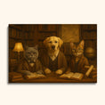 Load image into Gallery viewer, Vintage Pet Scholar Portrait – Custom Dog & Cat Painting in Antique Library
