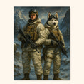 Load image into Gallery viewer, Elite Winter Warriors – Custom Tactical Portrait of Human & Husky Soldier
