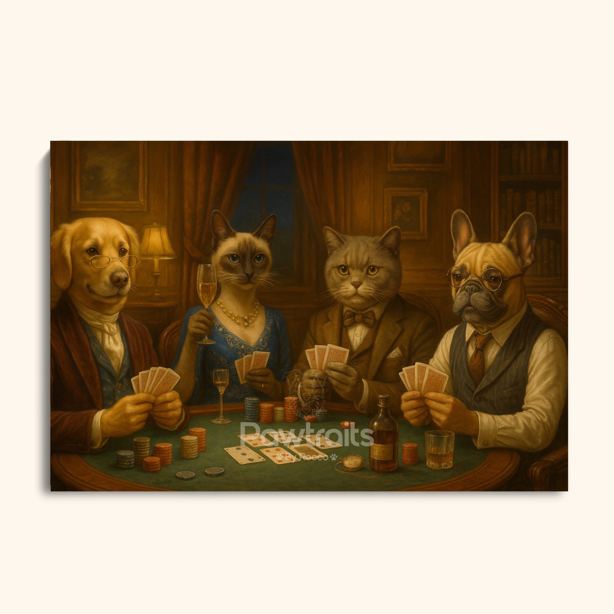 Animal Poker Canvas Art