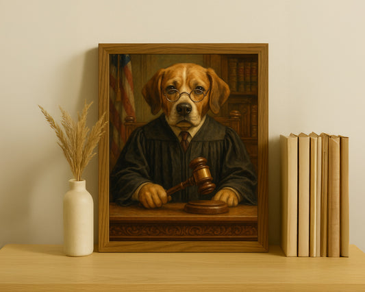 The Judge – Custom Courtroom Dog Portrait