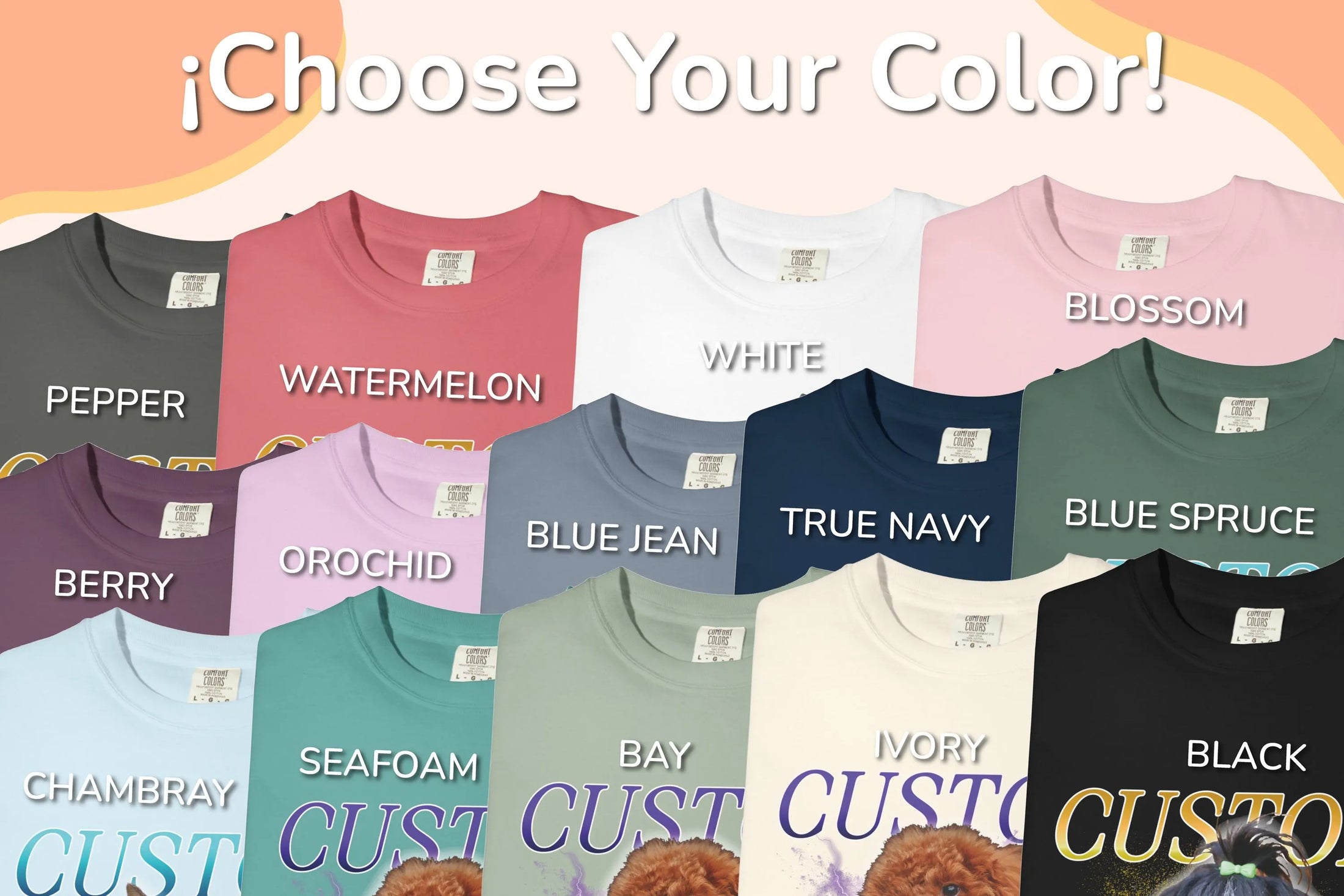 Choose your color - 14 Comfort Colors t-shirt options