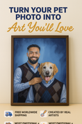 Load image into Gallery viewer, Two dogs in argyle sweater vests close up portrait
